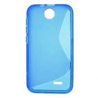 Силиконов гръб ТПУ S-CASE за HTC Desire 310 син прозрачен